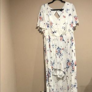 Torrid White Floral Maxi Romper